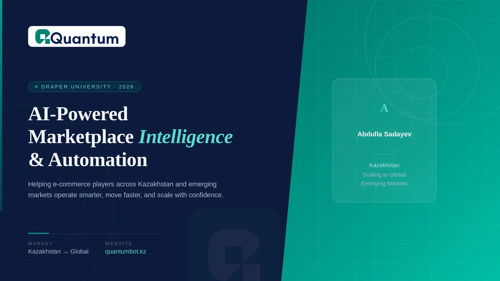 Презентационный слайд сервиса AI‑аналитики маркетплейсов для продавцов e‑commerce Презентационный слайд сервиса AI‑аналитики маркетплейсов для продавцов e‑commerce