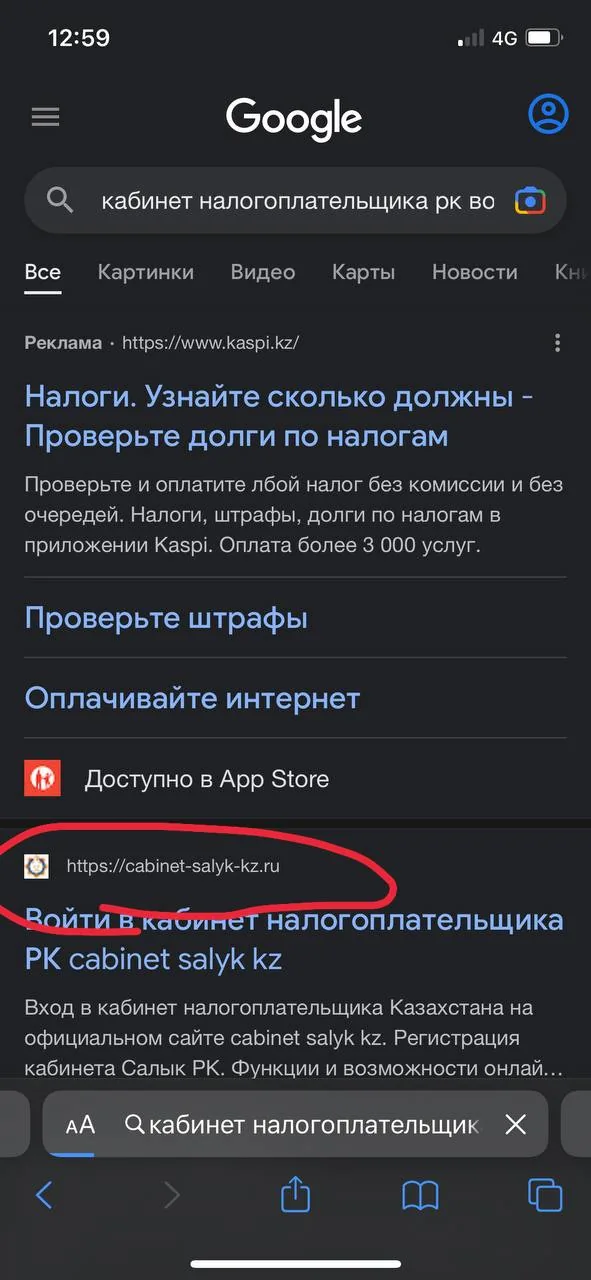 Скриншот смартфона с сайтом Kaspi.kz и налоговым кабинетом, связанный с работой владельца магазина на маркетплейсе Скриншот смартфона с сайтом Kaspi.kz и налоговым кабинетом, связанный с работой владельца магазина на маркетплейсе